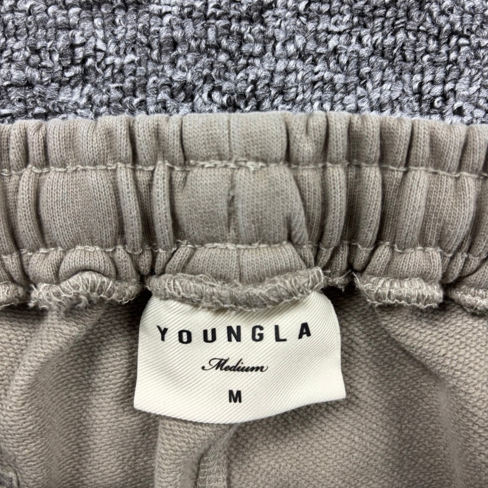 YoungLA Embroidered Heavyweight Jogger Sweatpants Tan/Taupe Men's Size Medium - Picture 3 of 7